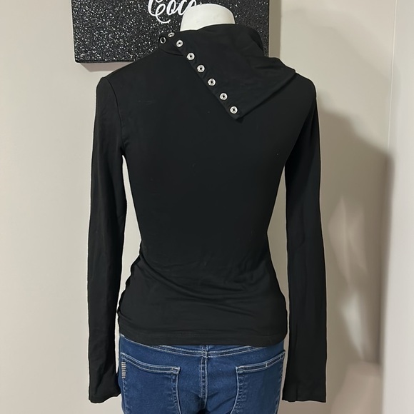 REVOLVE NBD Harbor Turtleneck Black Fleece Snap Button Placket XS NEW - Picture 8 of 14